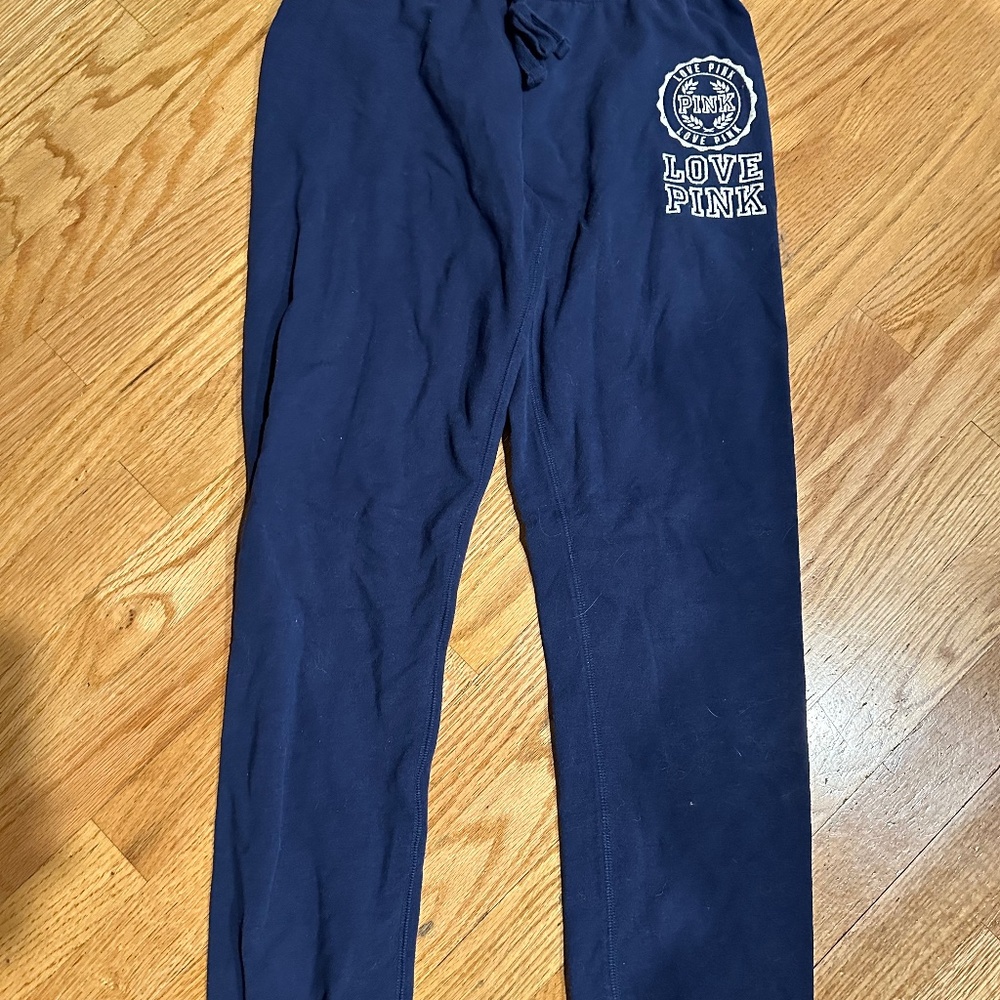 Pink Victoria’s Secret Blue Joggers Sz Small